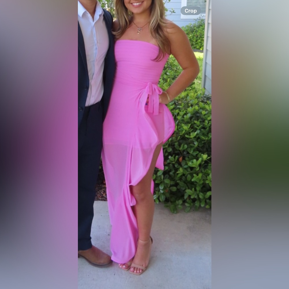 Hello Molly Pink Fun Strapless Formal Dress View 2